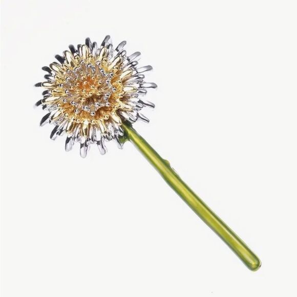 💛 NEW sparkling & unique crystal hand painted dandelion flower brooch 💛 - Picture 3 of 8